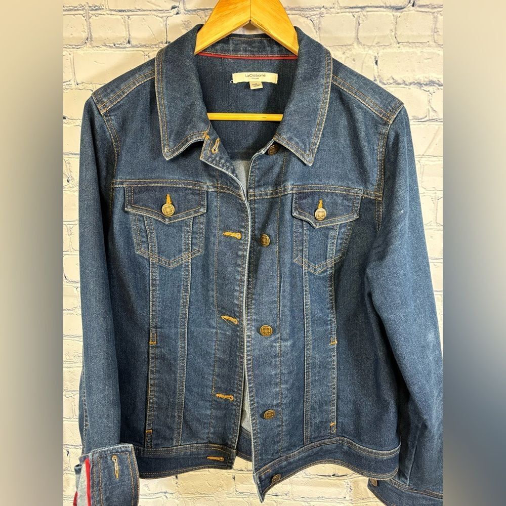 Liz Claiborne Classic Western Country Blue Boho Festival Denim Jean Jacket Small